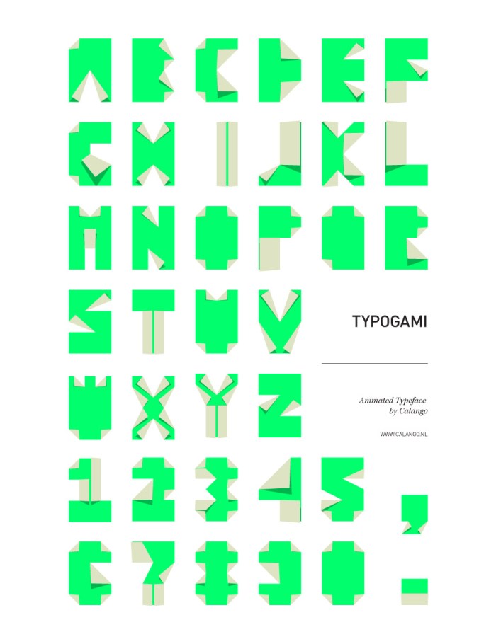 Typogami_Animated Origami Typeface