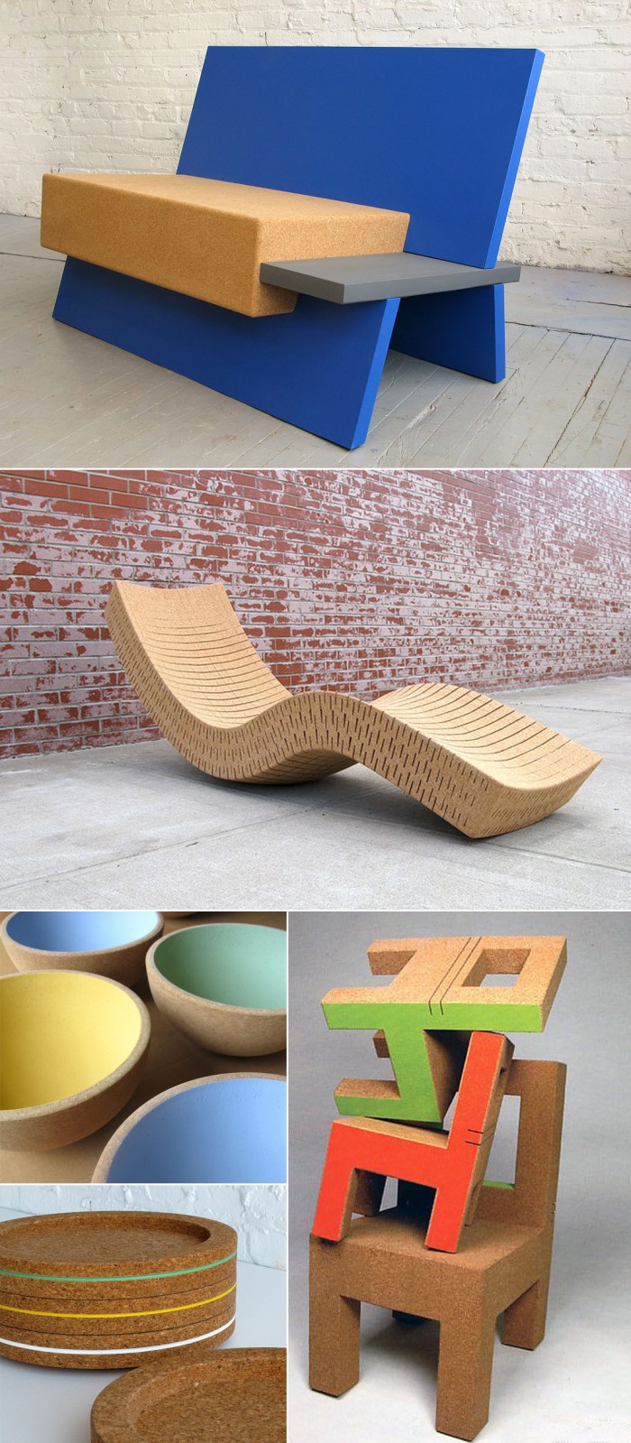 colorful cork furniture and accessories