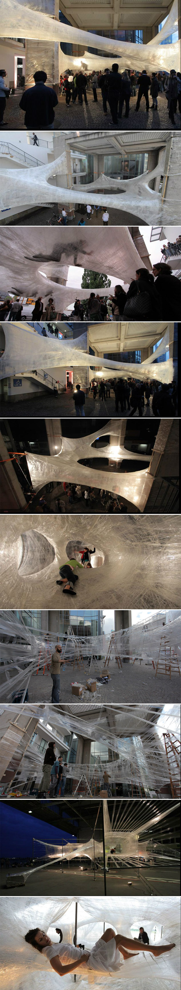 Cool packing tape installations, art, numen, Austria, Croatia 