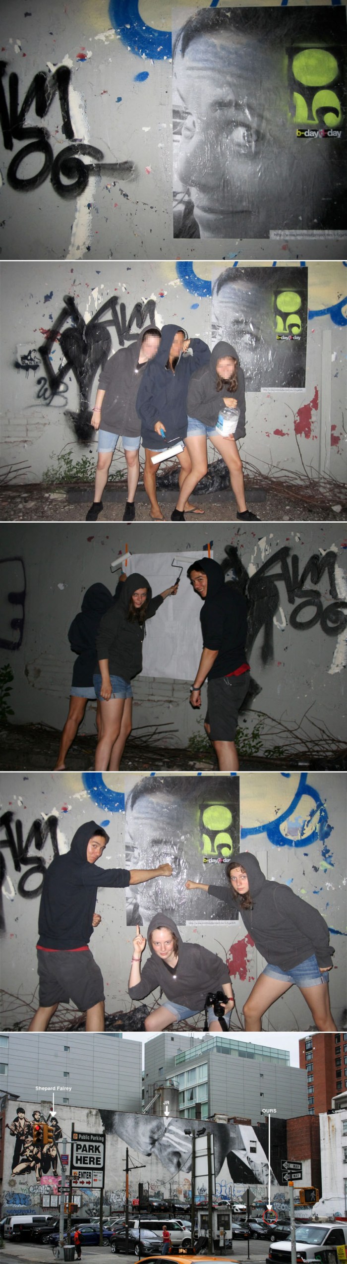 JR in NYC, Soho street art.