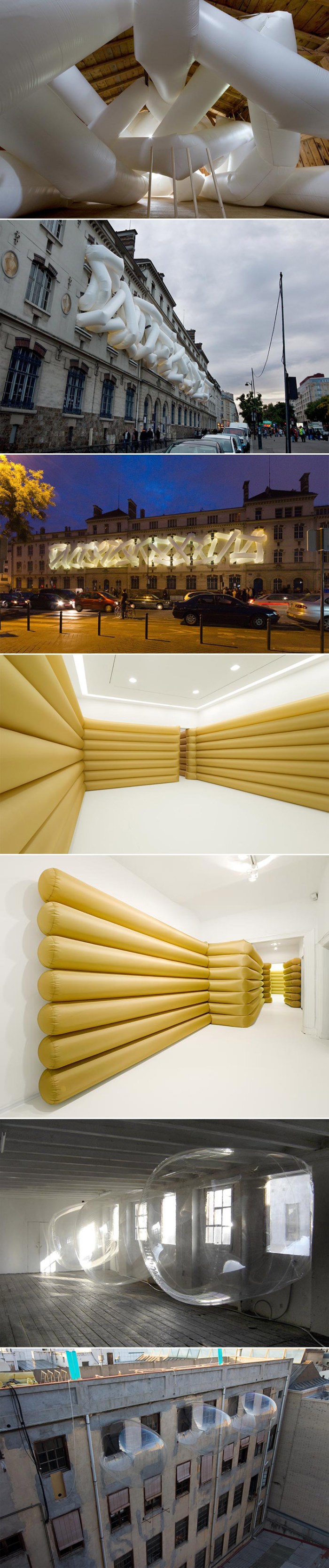 art installation, inflatable sculptures, structures, modern art