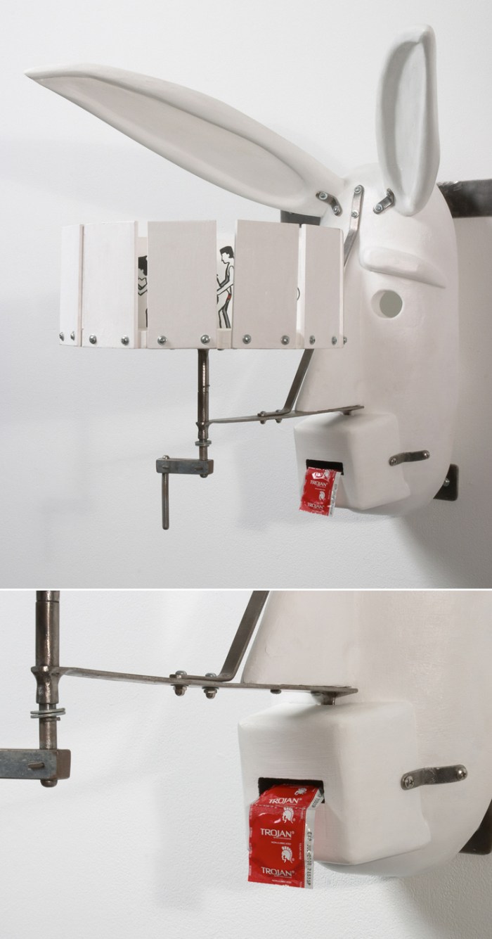 Masks, kinetic, interactive sculpture, witty art masks, mythology