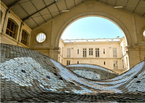 Art Installation, Paris, recycled cds, Centquatre 