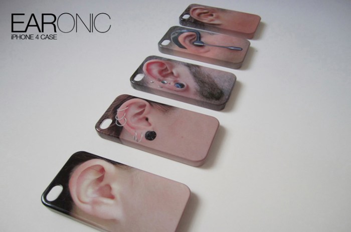 iPhone 4 Case, Ear, Fun gift, novelty, geeky phone cases, collabcubed, Daniela Gilsanz
