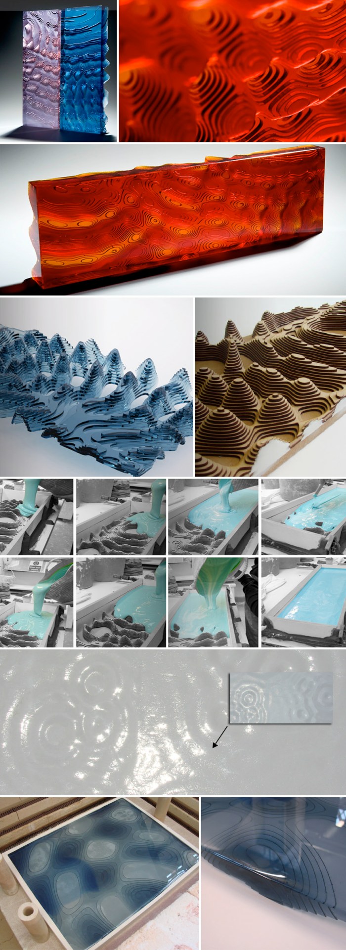 glass sculpture, rippled layered glass, malta design week