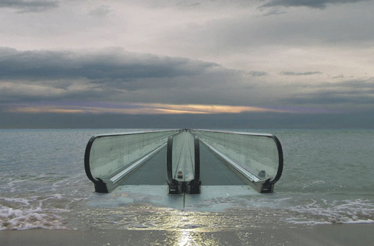 chus garcia fraile, photography, surreal, moving platform on sea, video