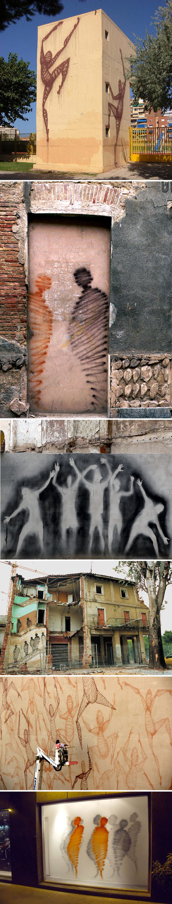 street art, graffiti, Spain, scribbled silhouettes, art, collabcubed