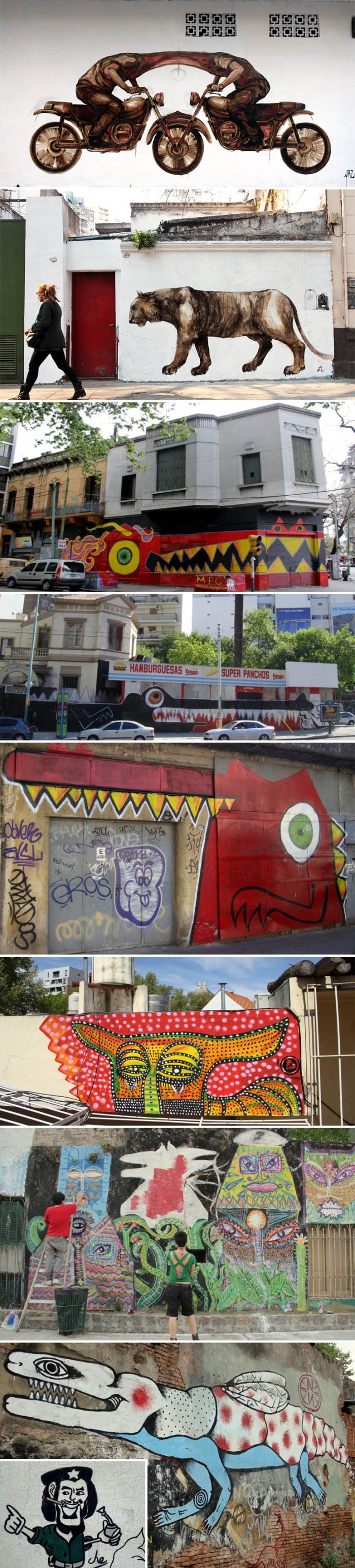 Street art, graffiti, Argentina, MPC, Jaz, Rodez, Malegria, Bixo, Ene Ene