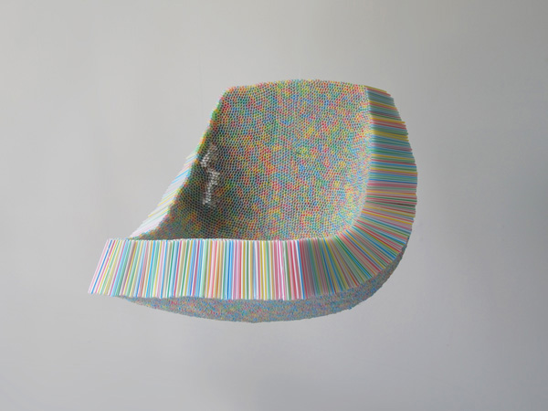 straws, drinking straws, chair, research piece, Noise Festival
