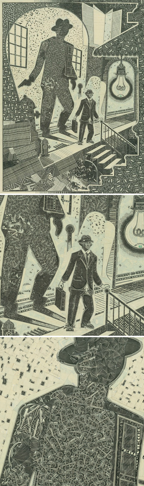 art, collage, currency, dollar bill, art and economy, paper art, money