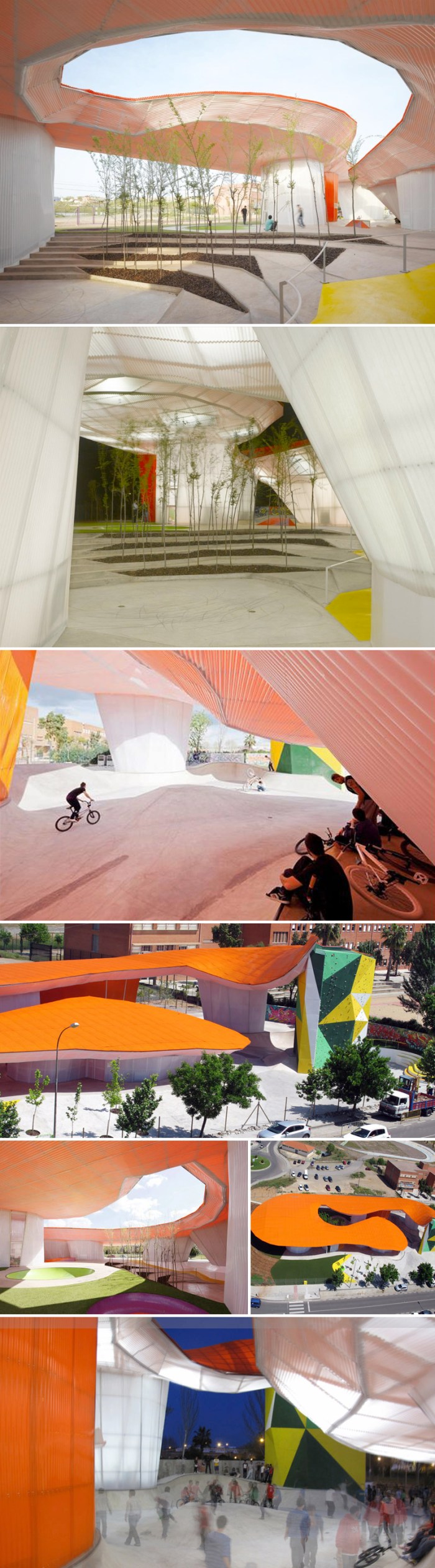 Mérida, Youth Center, skateboarding, rock climbing, Spain, contemporary architecture