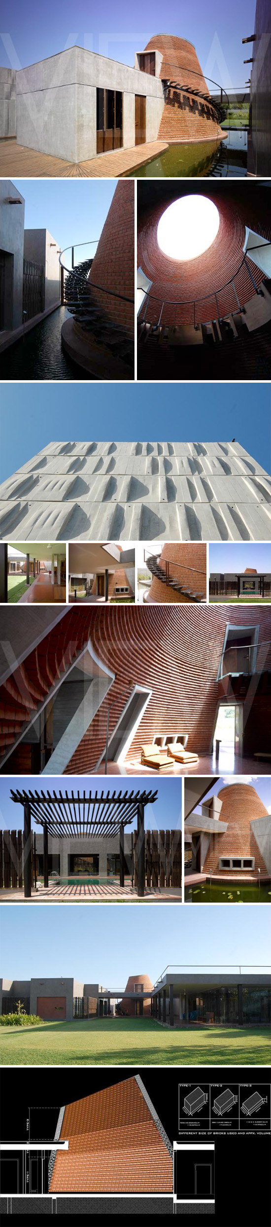 Drum House, Ahmedebad, India, Anekit Bhagwat, Bricks, collabcubed