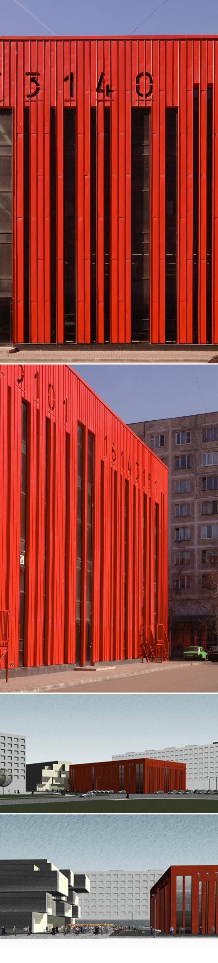 humorous architecture, russia, Bar code building, collabcubed