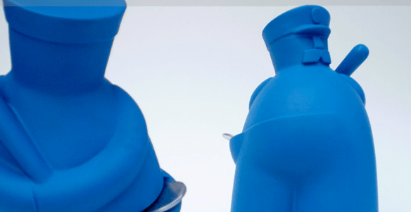 PLA, corrupt policeman piggy bank, humorous design, collabcubed