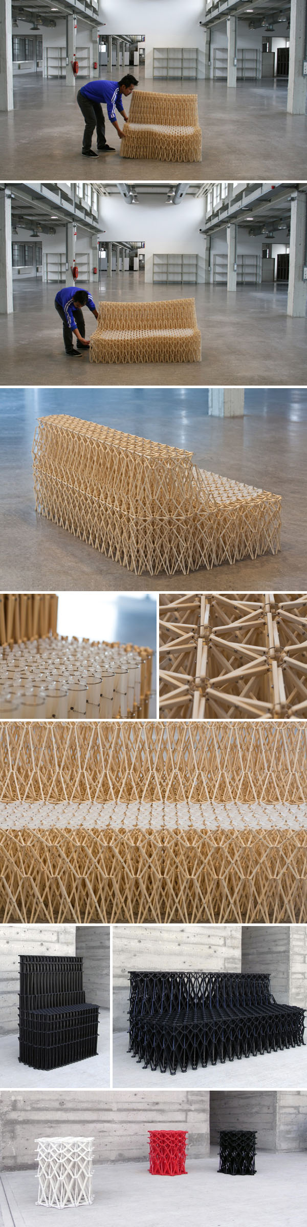 chopsticks, creative furniture, cool sofa, repurposed, chair design