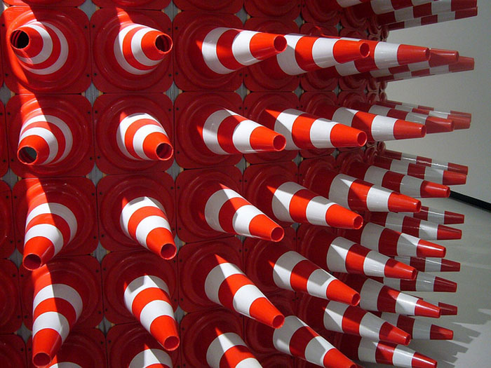 Traffic Cone Art, Teddy Cruz, Rome, Maxxi