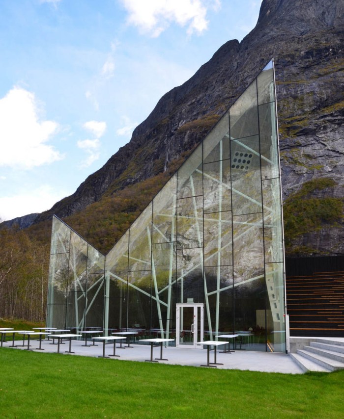 Restaurant design, contemporary architecture, Reiulf Ramstad, Norway, glass facade
