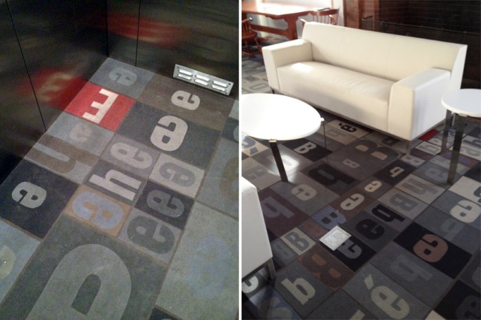 TypographyRug_BrownUniversity_collabcubed typography, type, rug, Brown University, Pembroke Hall, collabcubed