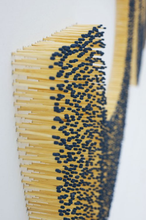 Claire_Fontaine_Matches_Consumption_collabcubed matchstick art, burned, Consumption commentary, French contemporary art, collabcubed