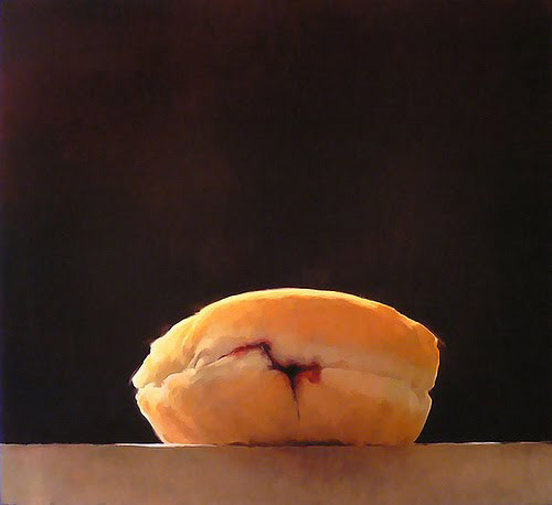contemporary oil paintings of donuts, sensual, jelly donuts, doughnuts, Eveleth, collabcubed 