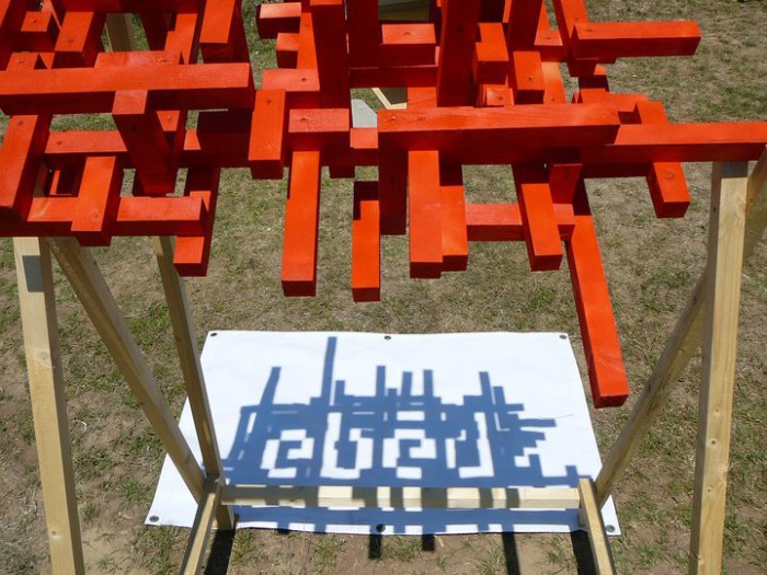 Wood Festival, Budapest, typography, type, lunch, shadow, sculpture