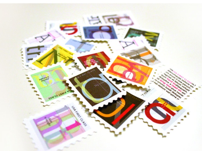 typography, stamps, postage stamps, mail, letters and number design