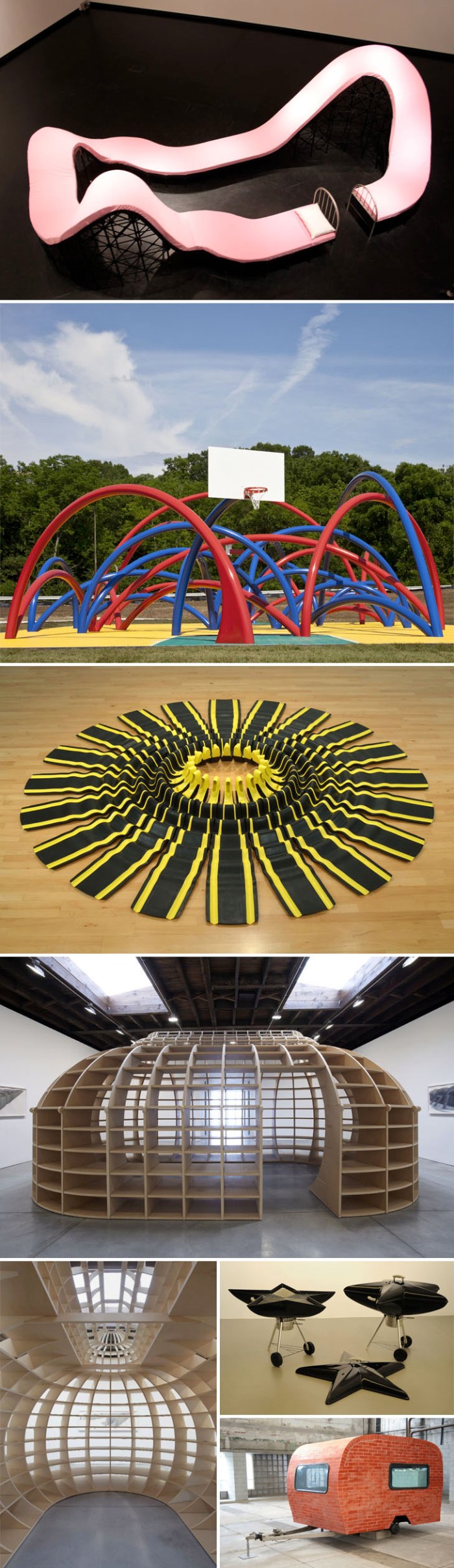 Los_Carpinteros_collabcubed Contemporary Cuban Art, Humor, Sculpture, bed, flippers, basketball, oval reading room