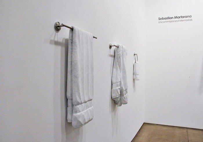 contemporary marble sculpture, towels, NYU Steinhardt. 80WSE