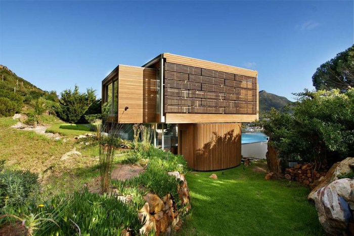 Guest house and entertainment center, spa, pool, contemporary architecture, Cape Town