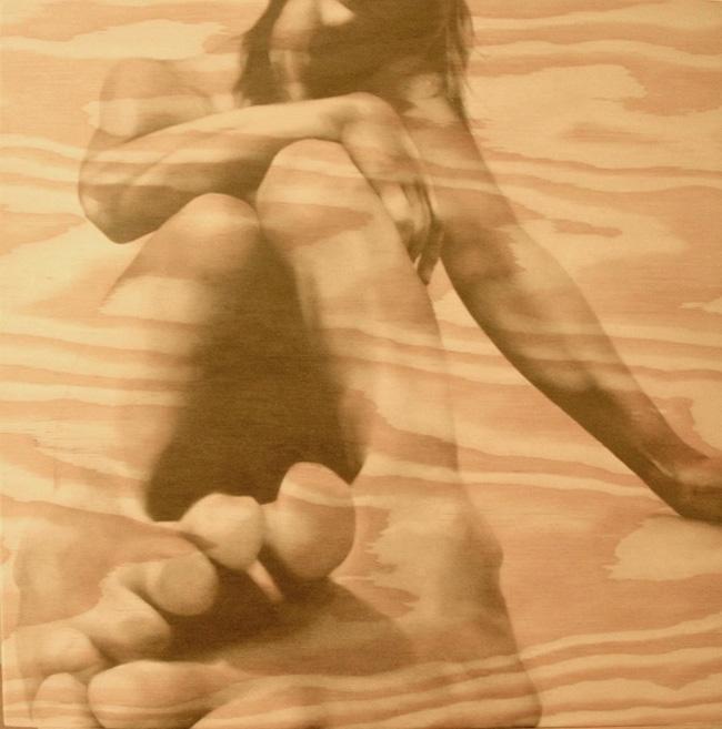 MichelleDFerrera_Pencil-on-wood-drawings_collabcubed Pencil drawings, wood, nudes, Ferrera, collabcubed