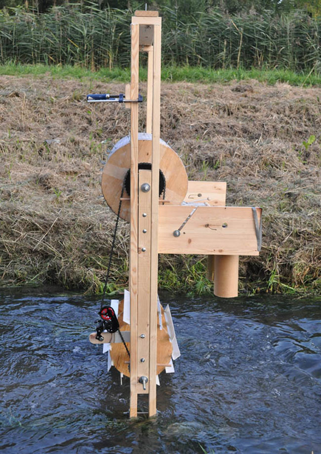 sculpture, avant garde art, diy, music machine, watermill, Warsaw, interactive