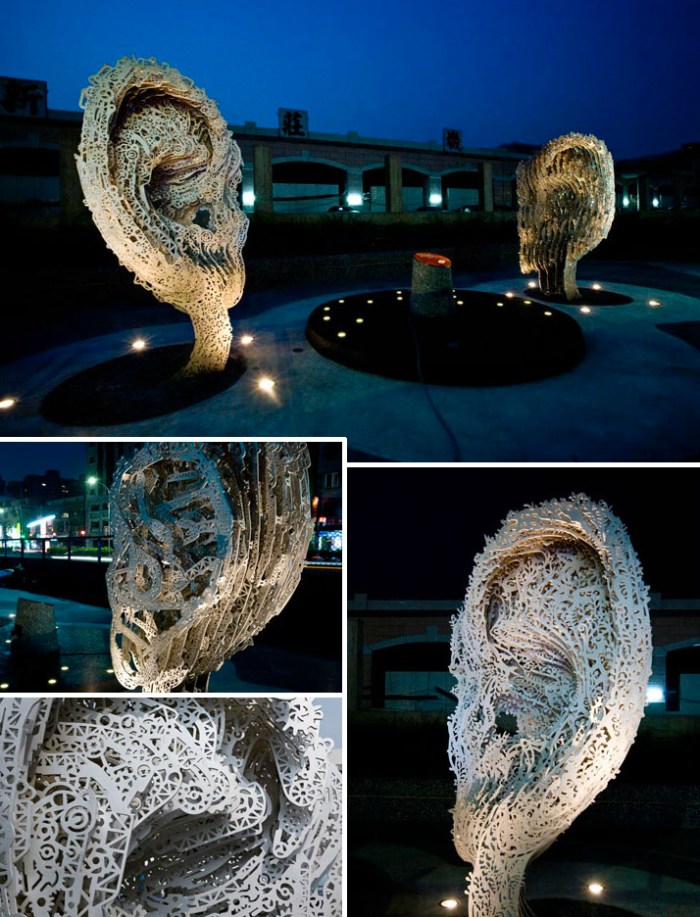 interactive sculpture, interactive installation, contemporary art Taiwan, Listening, Public Art