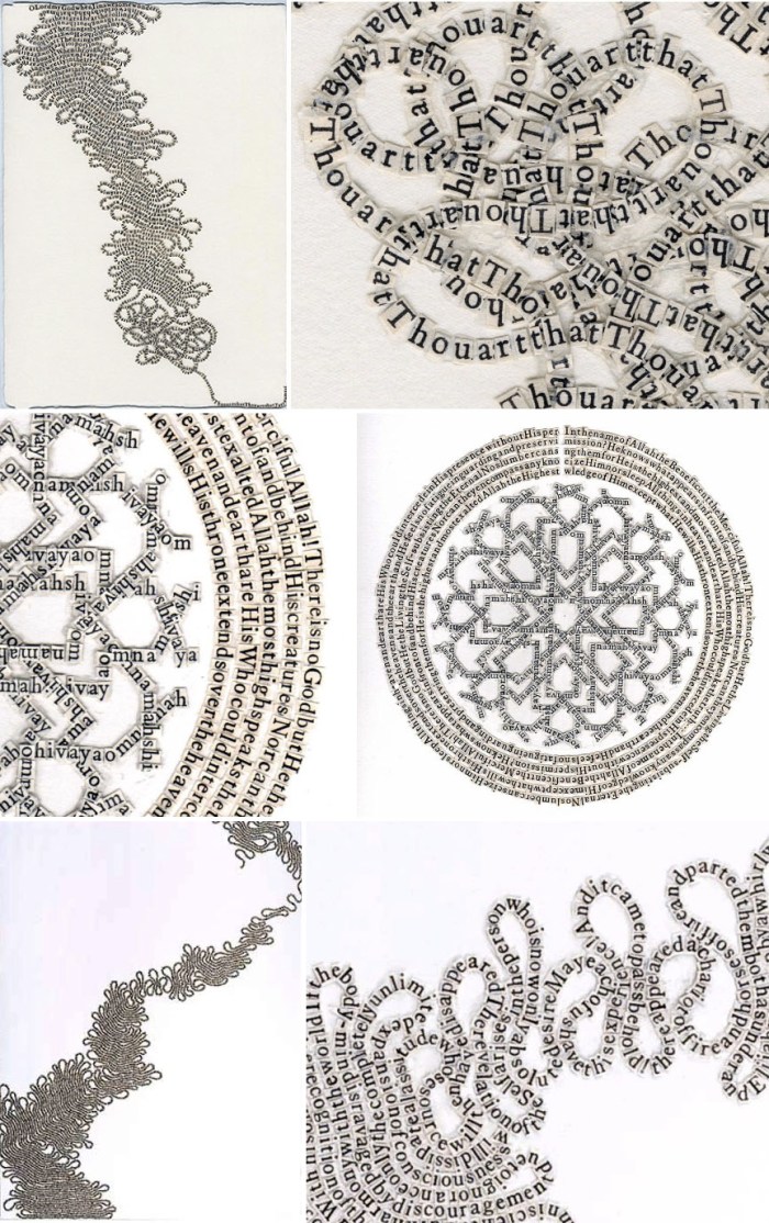 Typography, collage, texts, hymns, Brooklyn artist, installation, contemporary art