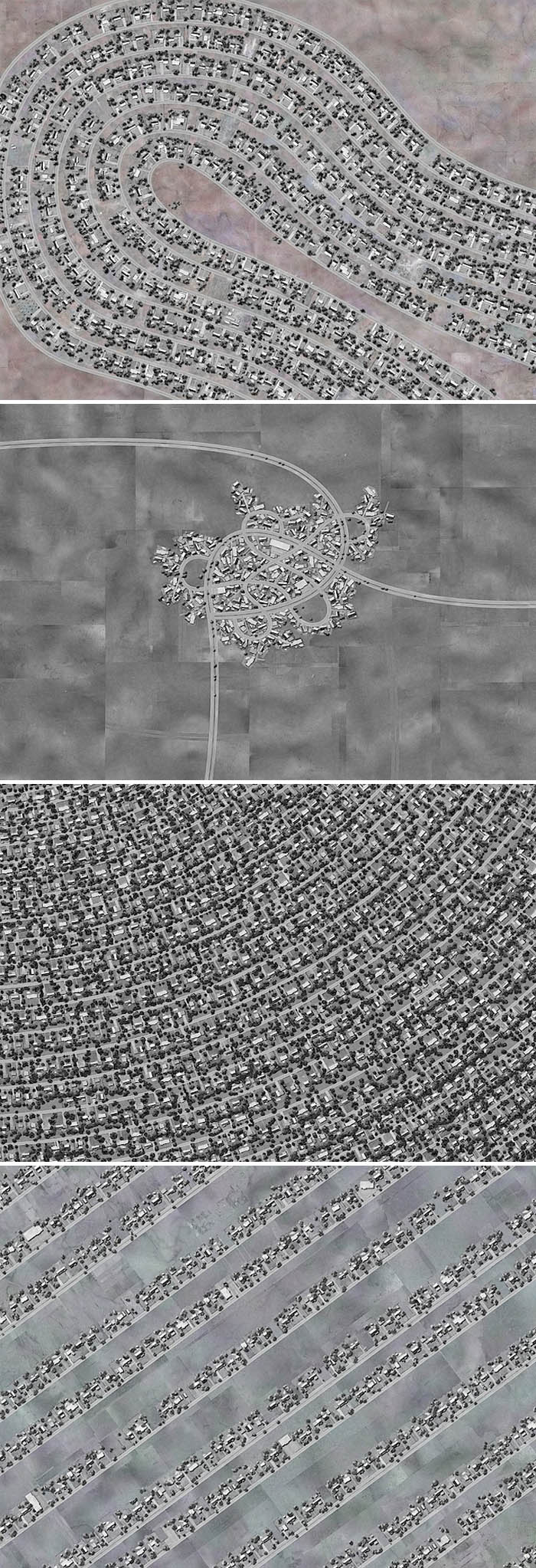 Aerial Views of Fictional suburbs, freehand digital drawings, Ross Racine, maps, art