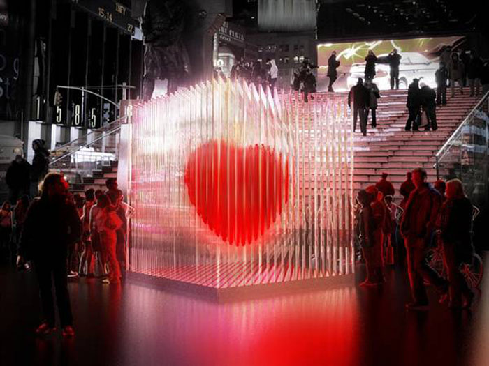 Times Square, BIG Heart, Bjarke Ingels Group, Art Installation, cool, Light installation