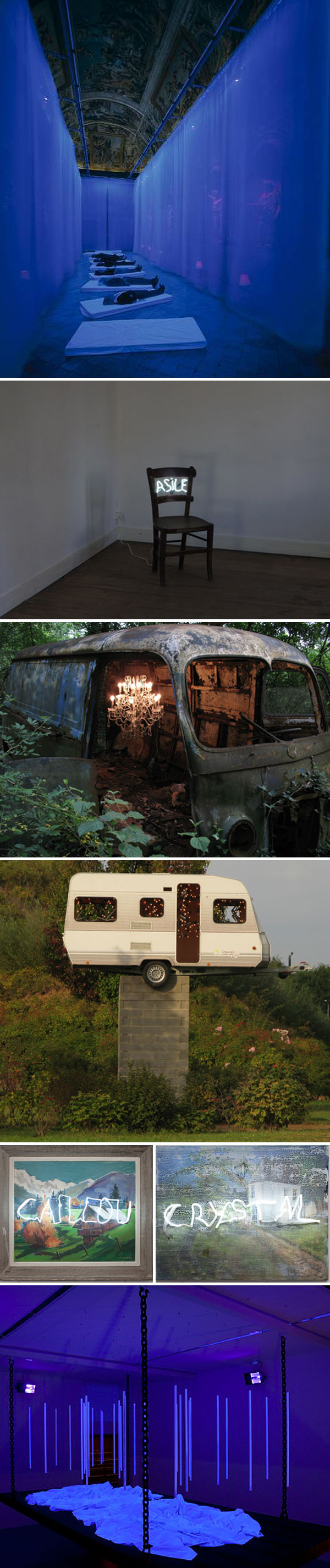 Light installations, neon, cool contemporary art, lumen, trailer trucks with lights, collabcubed