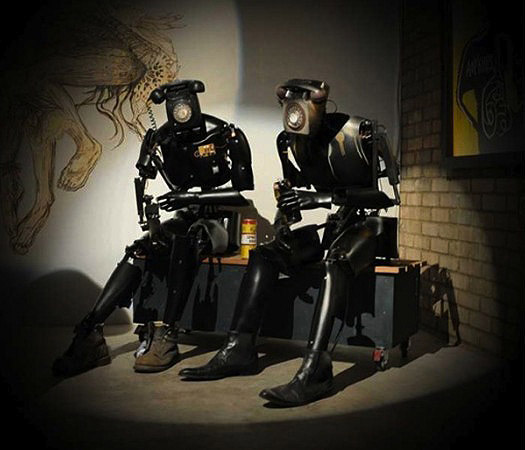 animated sculpture, robots, sculptures made from scrap, Rotterdam Art Fair 2012, collabcubed