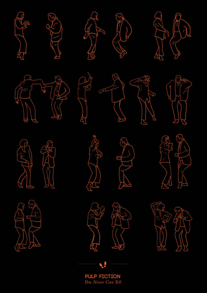 Illustration, Prints, Dance Steps, niege borges, fun posters, pulp fiction