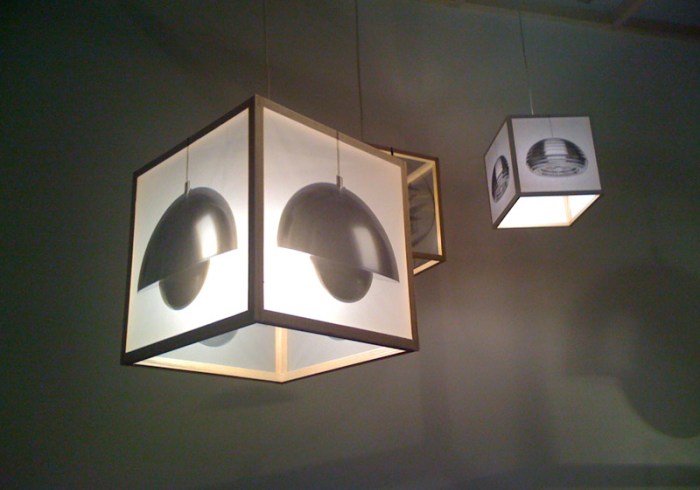 Lamps, copies, make-your-own, DIY, classic lamps copied onto wooden cube frames
