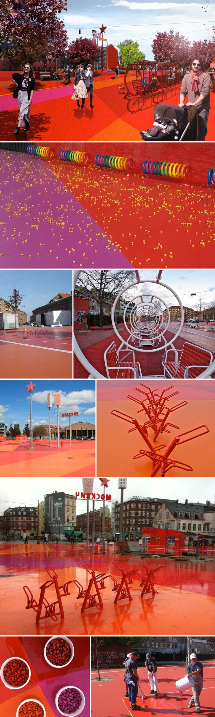 Park, playground, copenhagen, colorful park, Red Square, multicultural, bike path