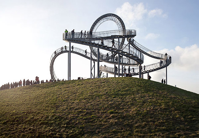 walkable rollercoaster, interactive sculpture, Heike Mutter, Ulrich Genth, Duisberg, Germany