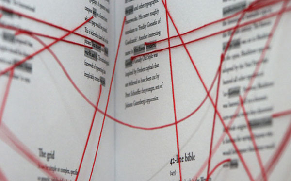 typographic_links_Dan_Collier_collabcubed_02 Book design, Typography, embroidered hyperlinks, typographic facts, Talk to Me, MoMA