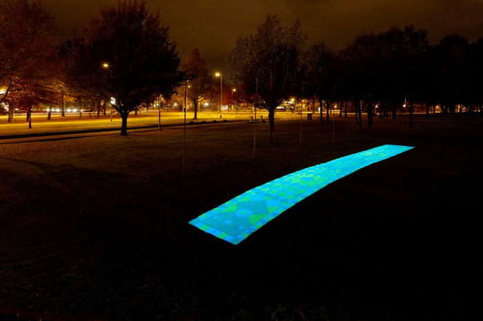 art installation, light installation, glow in the dark carpet, Glow Festival, Eindhoven
