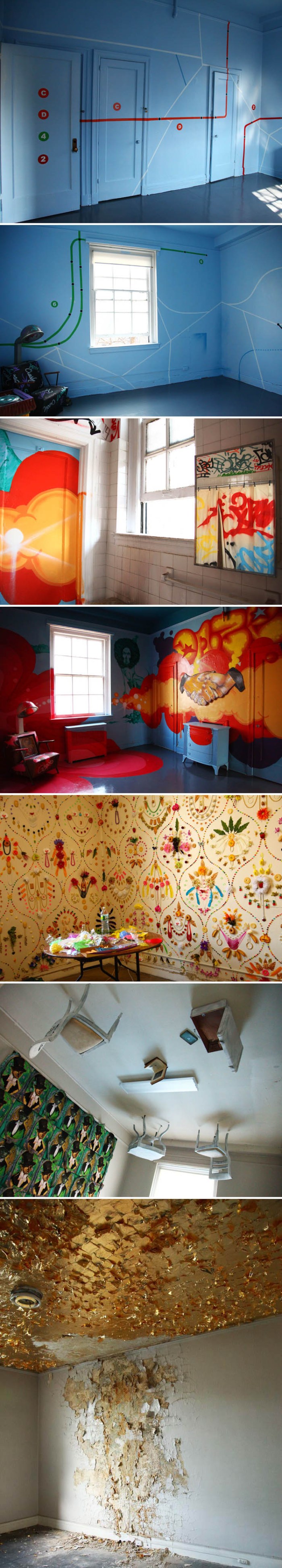 Bronx Senior Citizens Home revitalized with street artist's site-specific works, No Longer Empty, Andrew Freedman Home, Crash, How and Nosm, Daze, Cheryl Pope, Adam Parker Smith