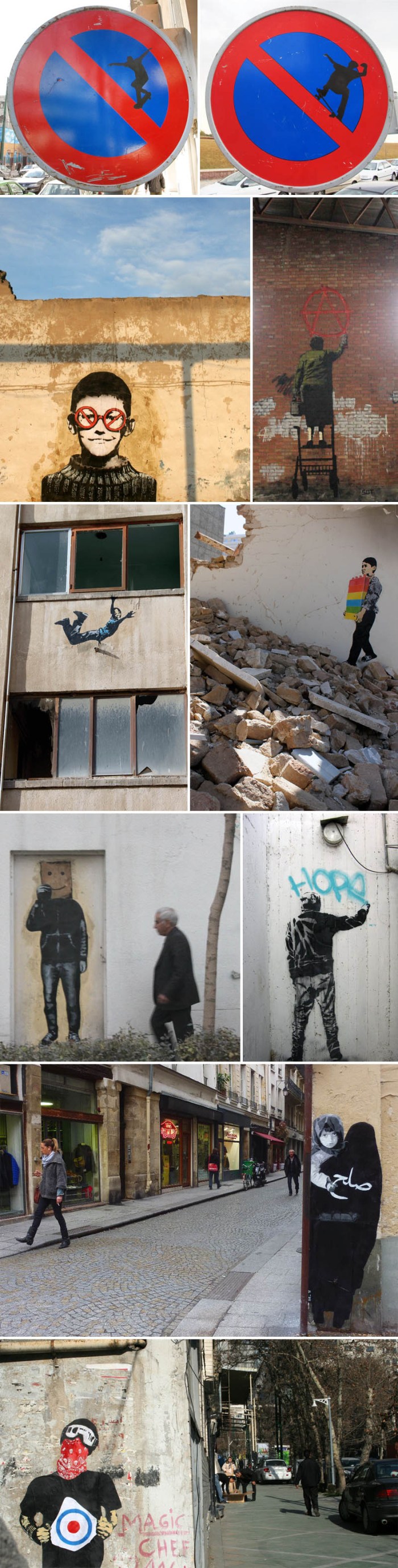 Graffiti, street art, stencil art, Iran, political, war, icy and sot, collabcubed