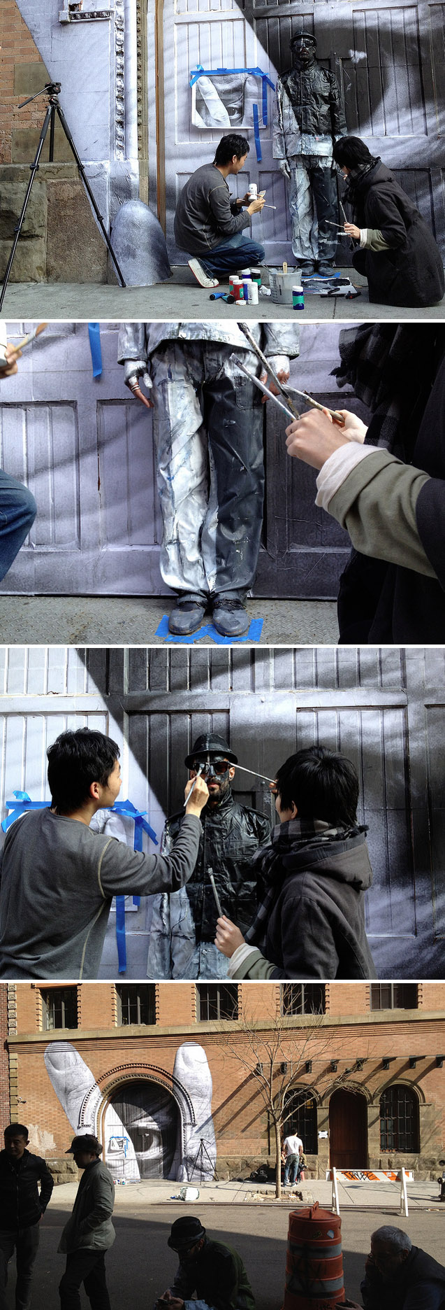 NYC Street Art, JR, Liu Bolin, collaboration, graffiti, awesome art, collabcubed