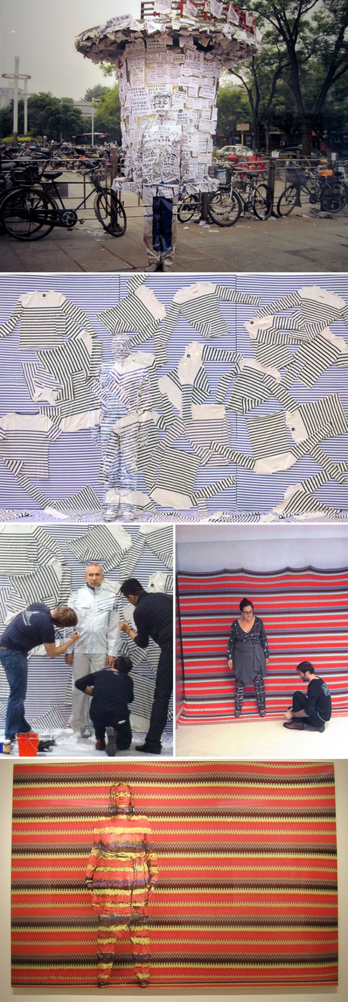 Liu Bolin, Lost in Art, Eli Klein Gallery, contemporary photography, harper's bazaar photoshoot, jean paul gautier, missoni,, collabcubed