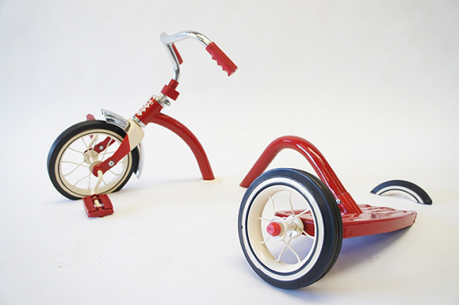 fun sculptures of tricycles, distorted tricycles, Sergio Garcia, Scope Miami, collabcubed