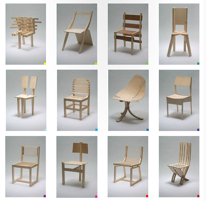 One Chair a Week, Royal Danish Academy of Fine Arts, Architecture School, Students built Full-scale chairs