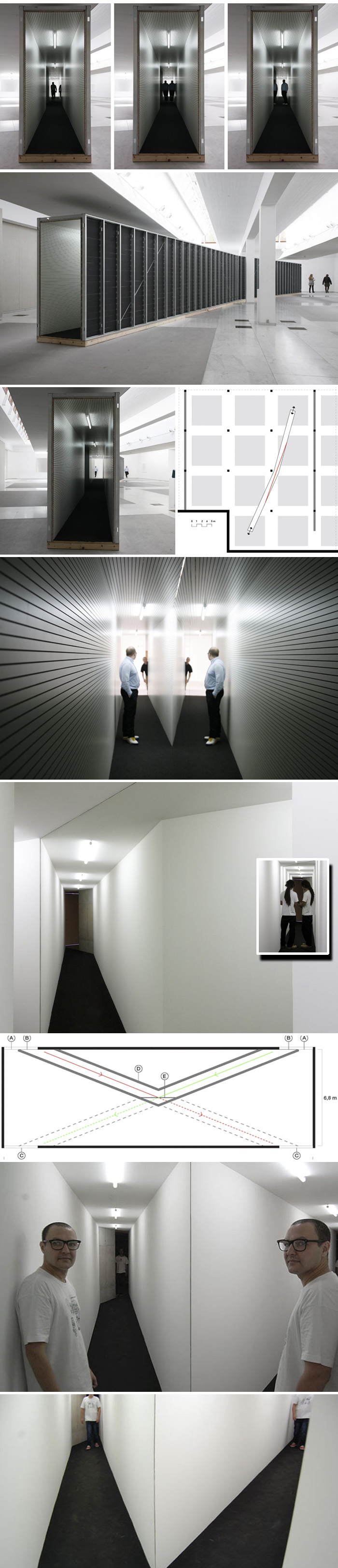 Spatial installations, cool art installations, mirrored hallway, Aslak Vibæk and Peter Døssing, Broken View, collabcubed